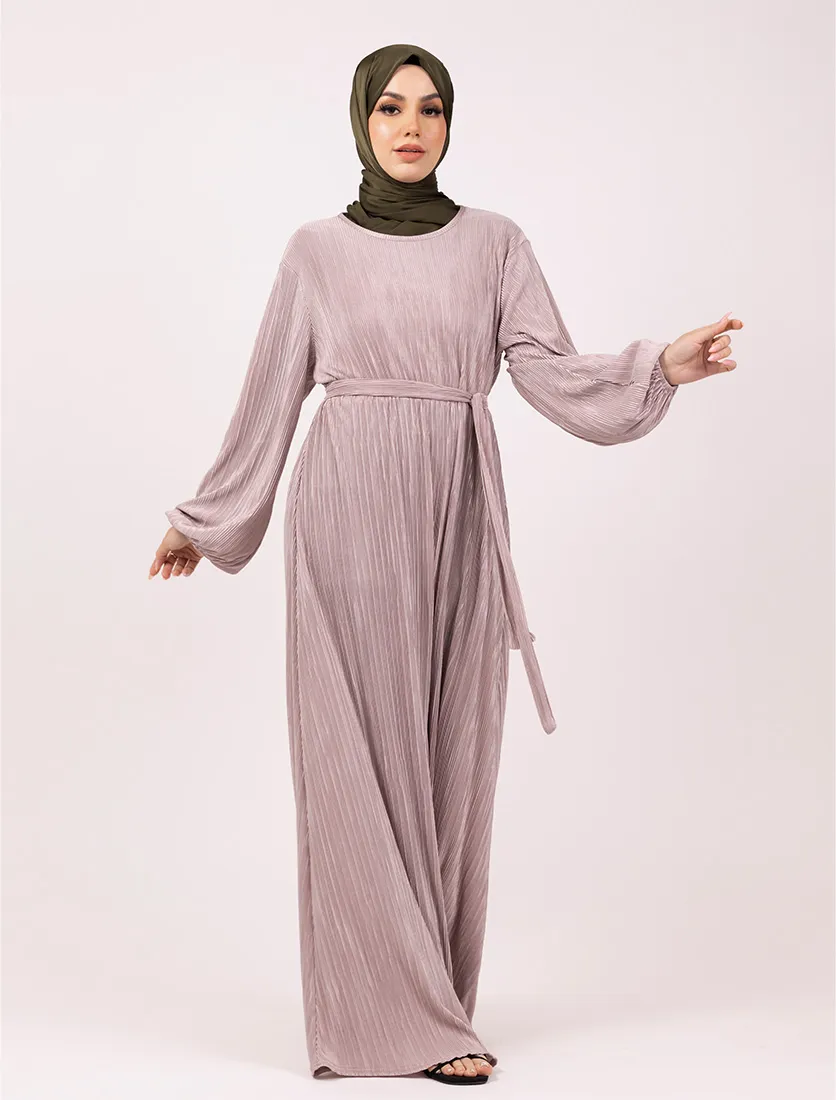 Pink Plisse Abaya